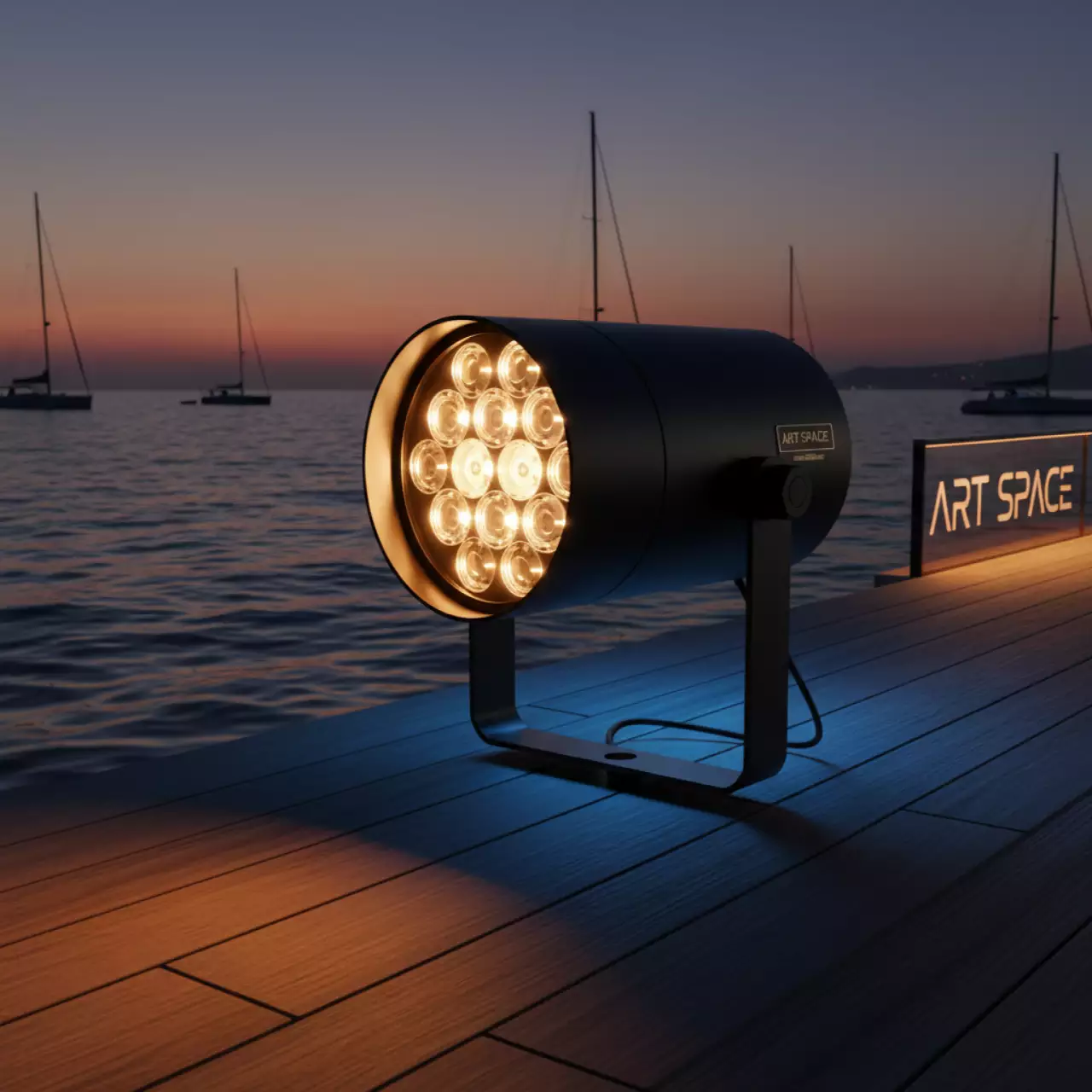 Аренда Прожектор светодиодный Anlight ANLT3001 B 6 в 1 на парусной регате (Сочи) — ART SPACE