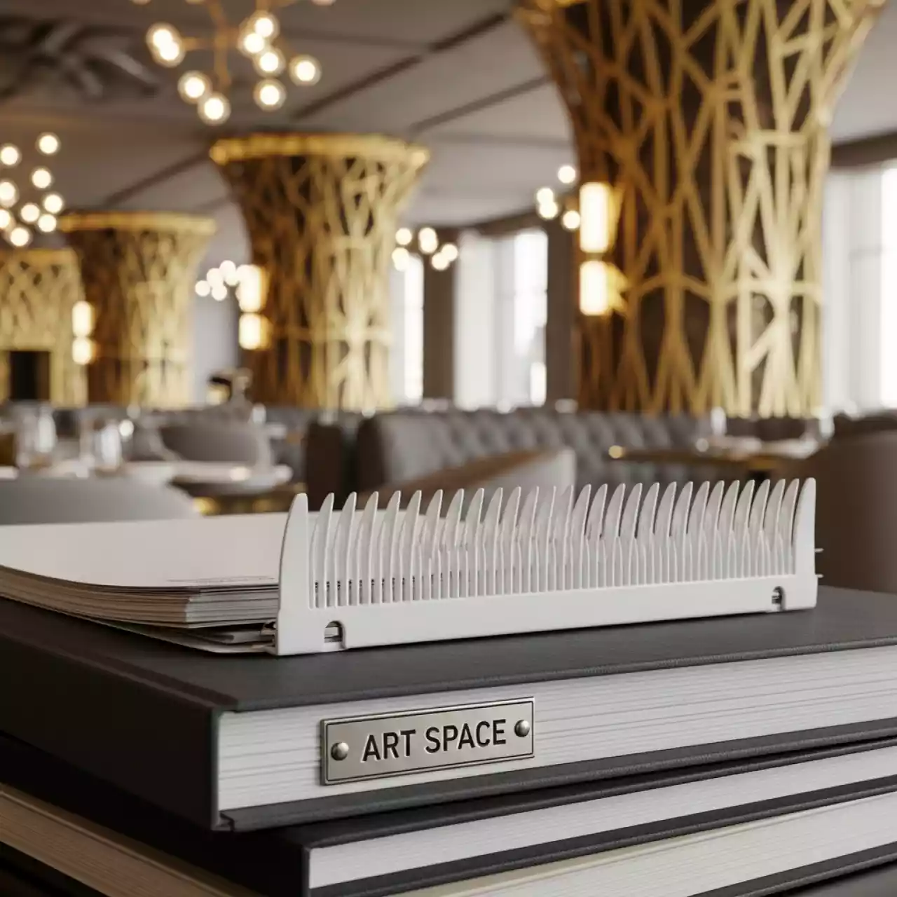 Аренда Пружина пластиковая белая Fellowes 25 мм в ресторане «D.O.M» — ART SPACE