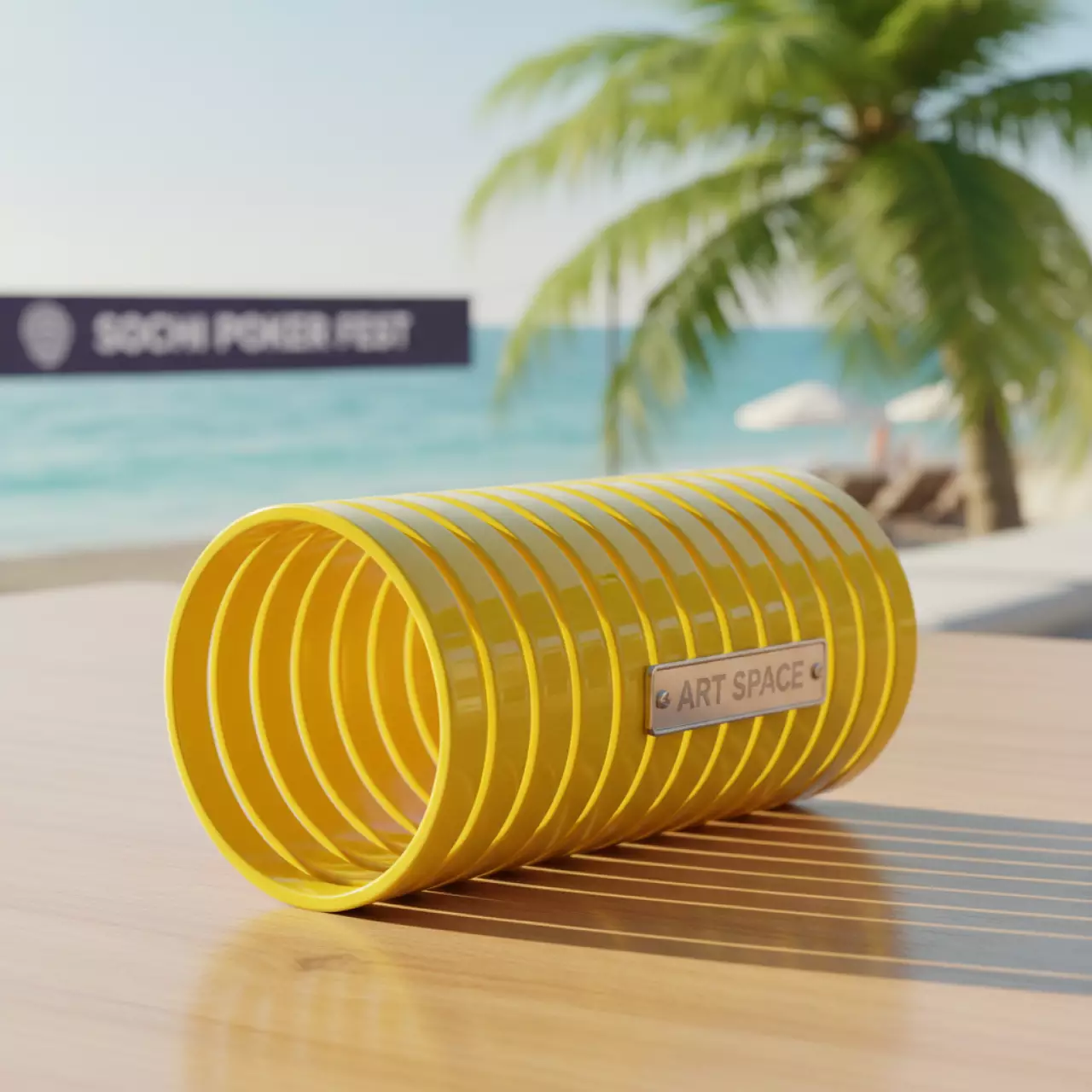 Аренда Пружина пластиковая диаметр 20 мм желтая на пляжных клубах Хосты — ART SPACE