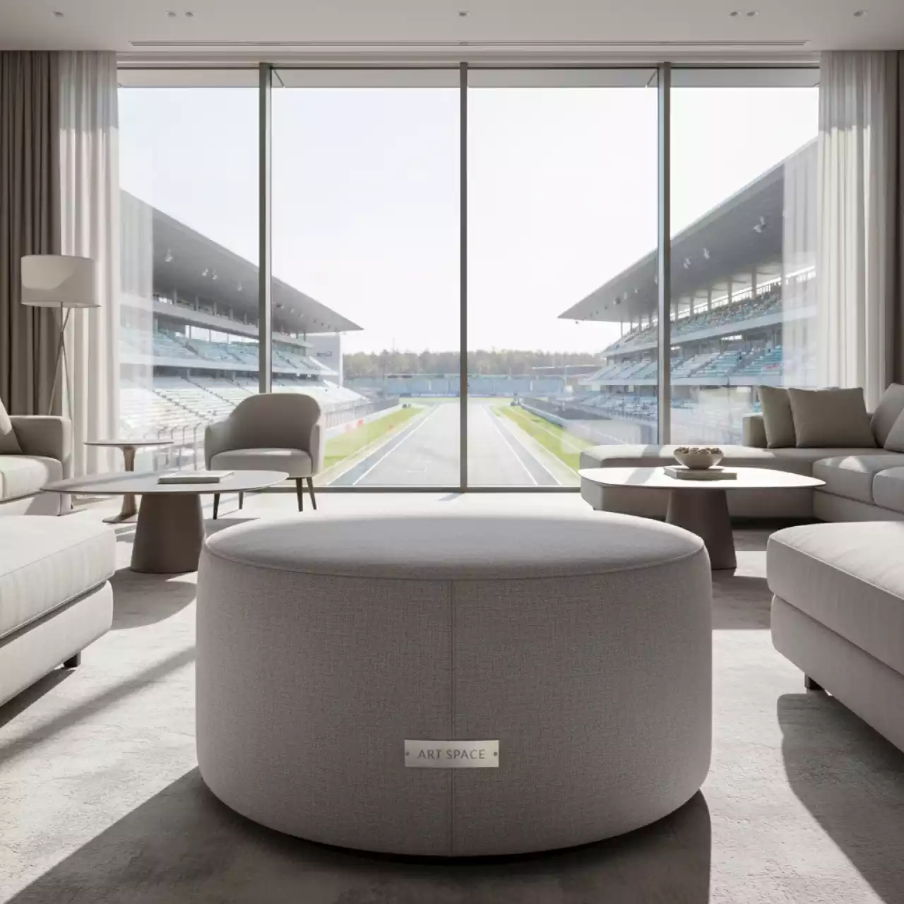 Аренда Пуф Ashfield серый на Сочи Автодроме — ART SPACE