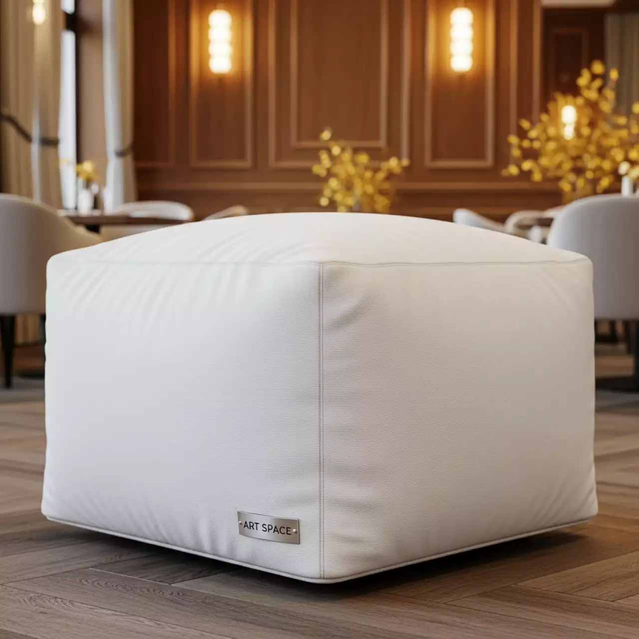 Аренда Пуф бескаркасный белый в ресторане «Баран-Рапан» — ART SPACE