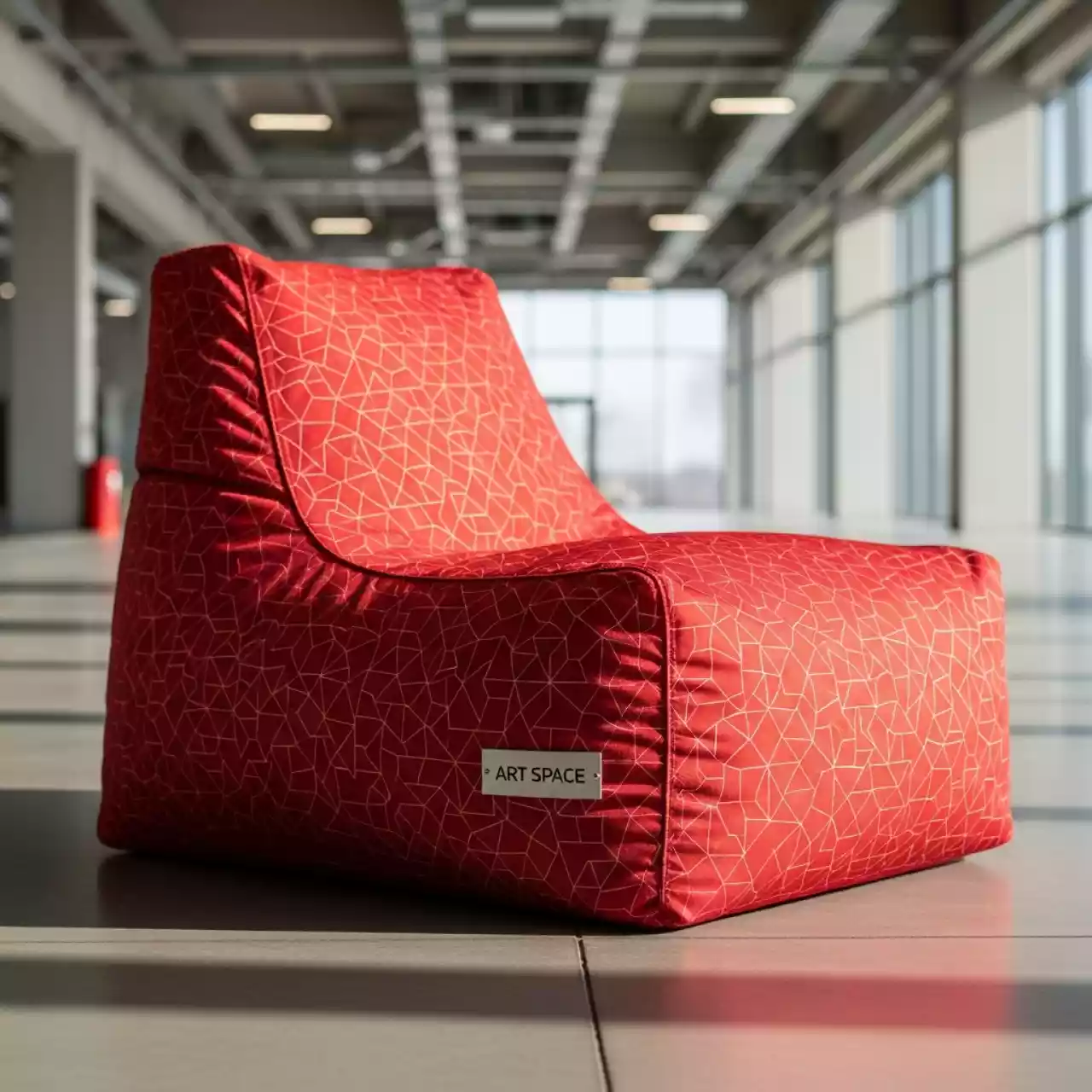 Аренда Пуф бескаркасный Геометрия красный в Radisson Blu Resort & Congress Centre — ART SPACE