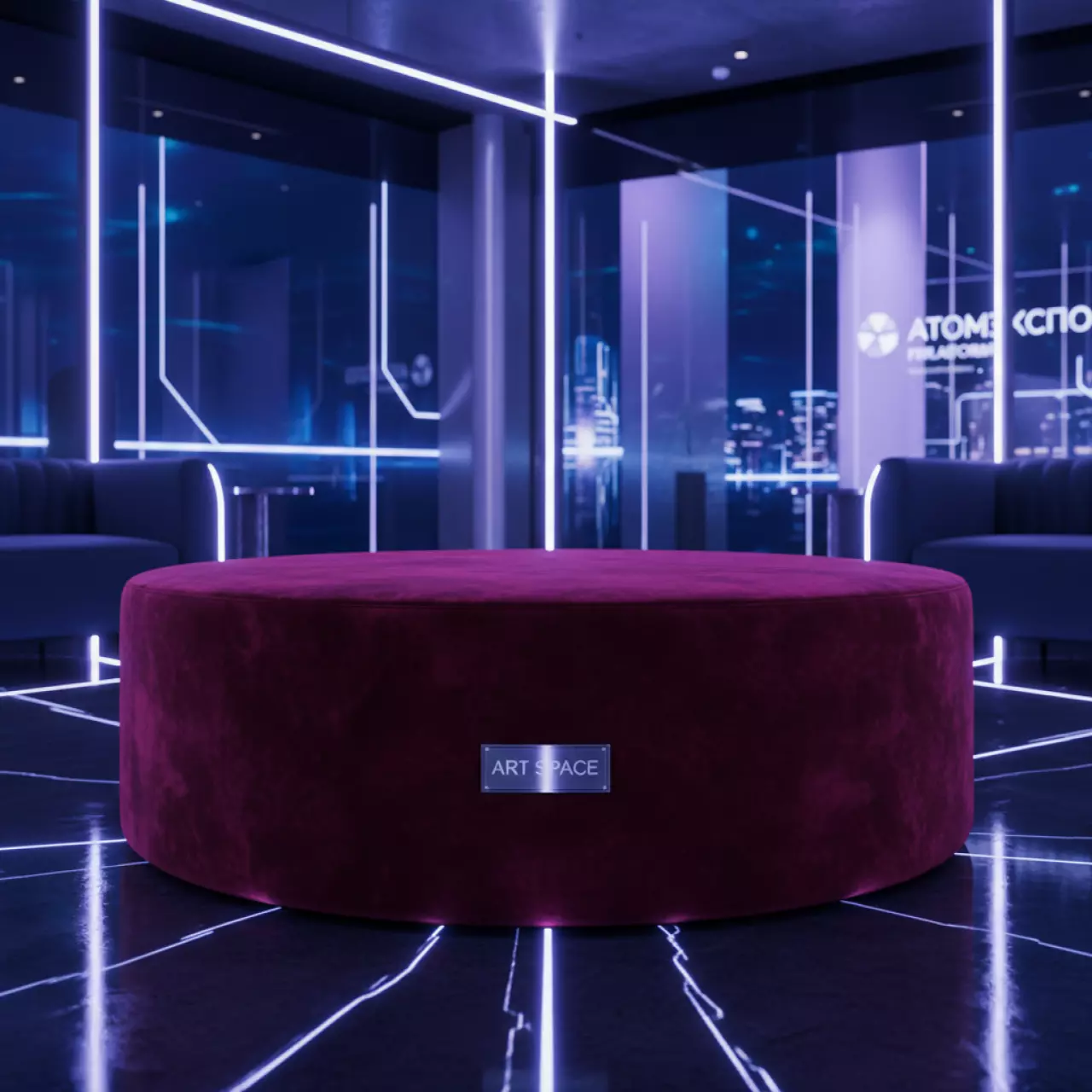 Аренда Пуф большой бархатный бордовый Норман 325 в Novotel Resort — ART SPACE