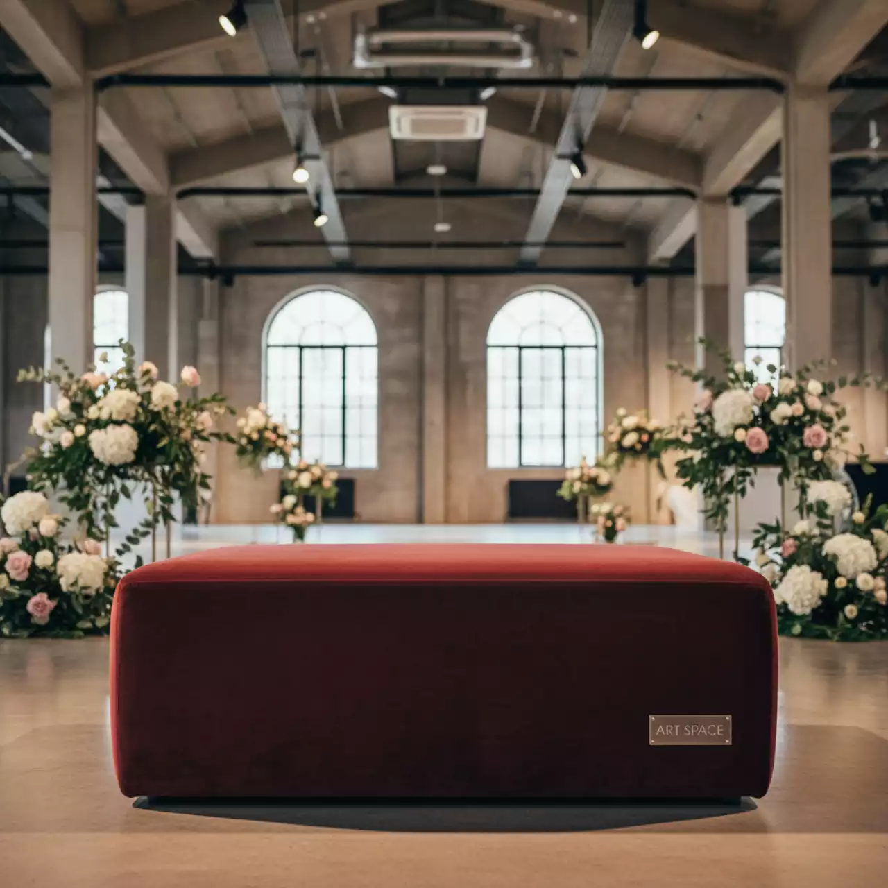 Аренда Пуф большой бархатный бордовый Норман в Sochi Marriott Krasnaya Polyana — ART SPACE