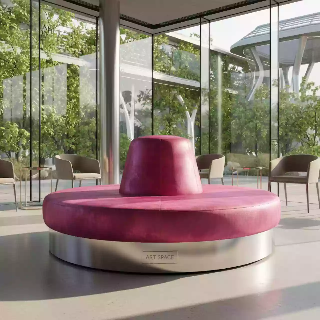 Аренда Пуф большой бархатный фуксия НОРМАН в Sport Inn Hotel & Wellness — ART SPACE