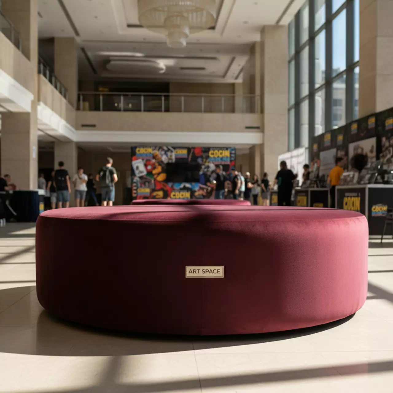 Аренда Пуф большой Норман бархатный бордовый 325 в Grand Karat Sochi — ART SPACE