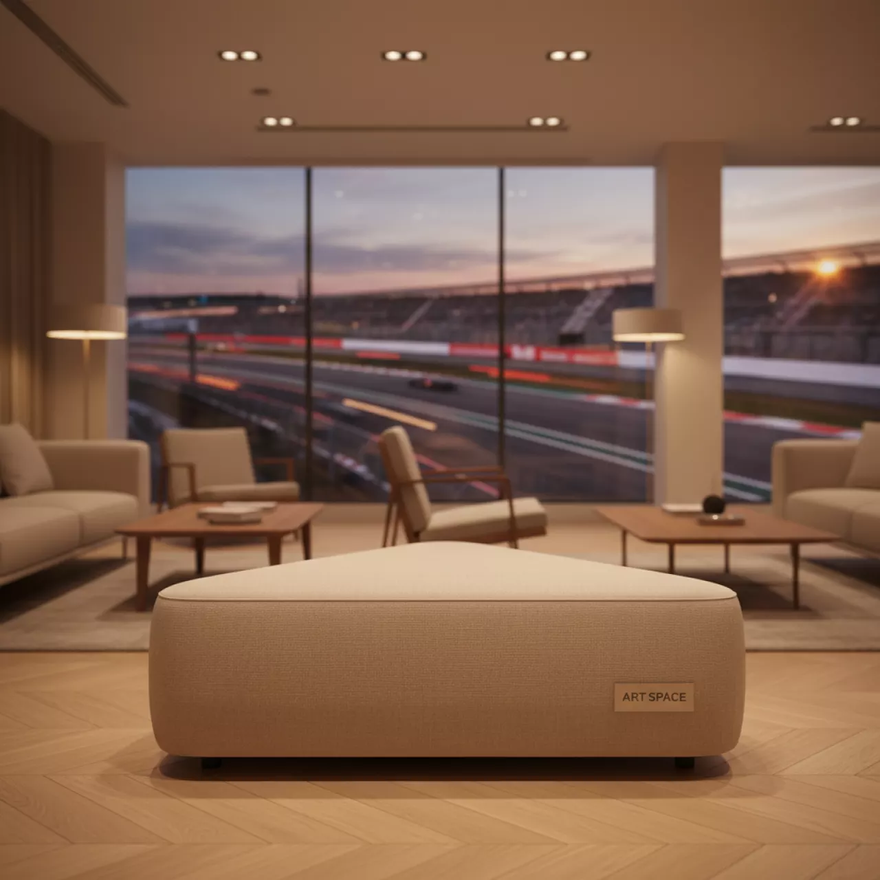 Аренда Пуф champagne triangle Shape в комплексе Sea Galaxy — ART SPACE