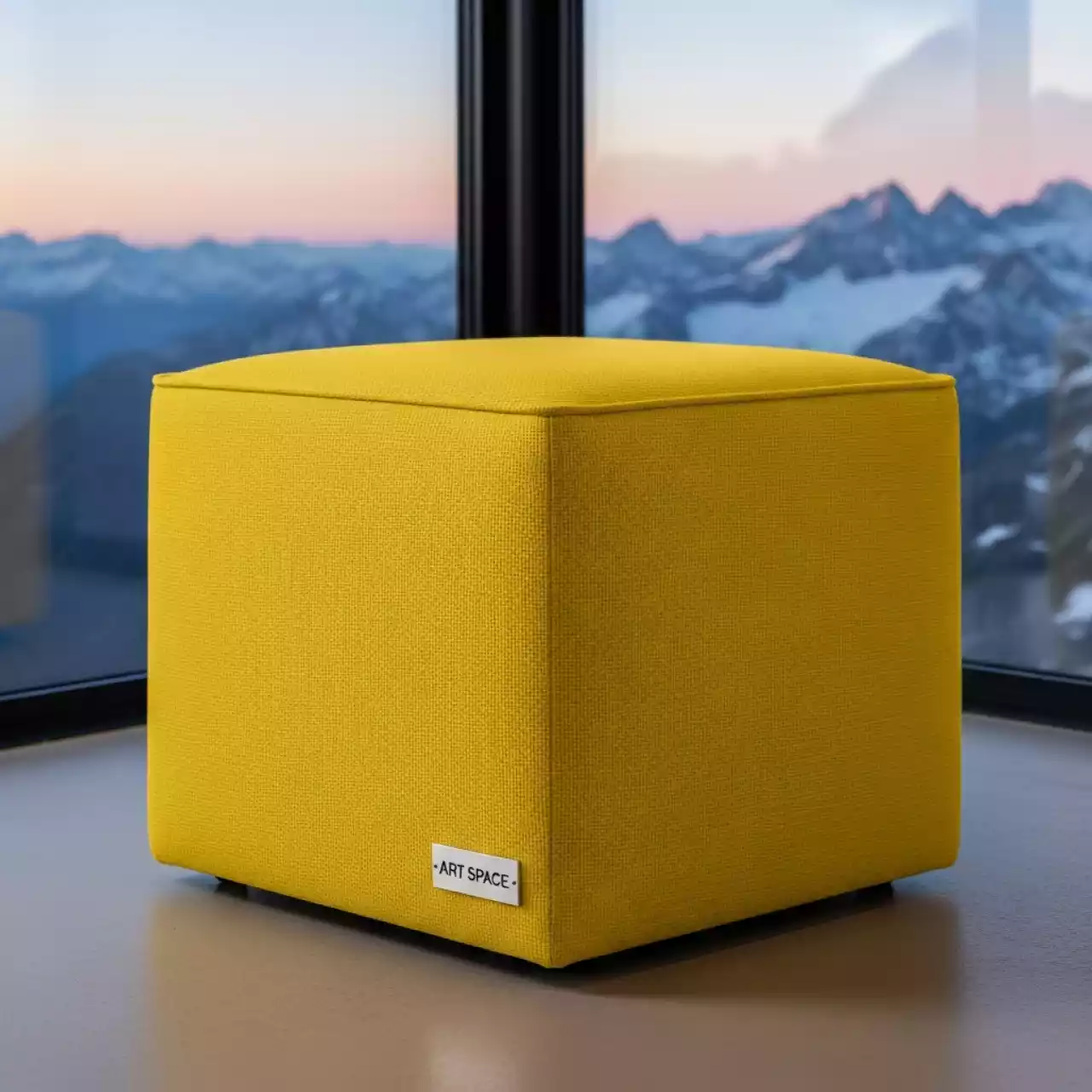 Аренда Пуф Cube желтый на площадке Rosa Peak (2320м) — ART SPACE