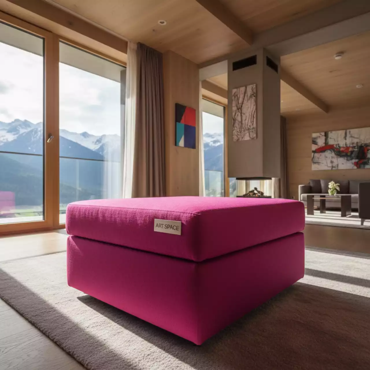 Аренда Пуф fuchsia cube Shape в Radisson Hotel Rosa Khutor — ART SPACE