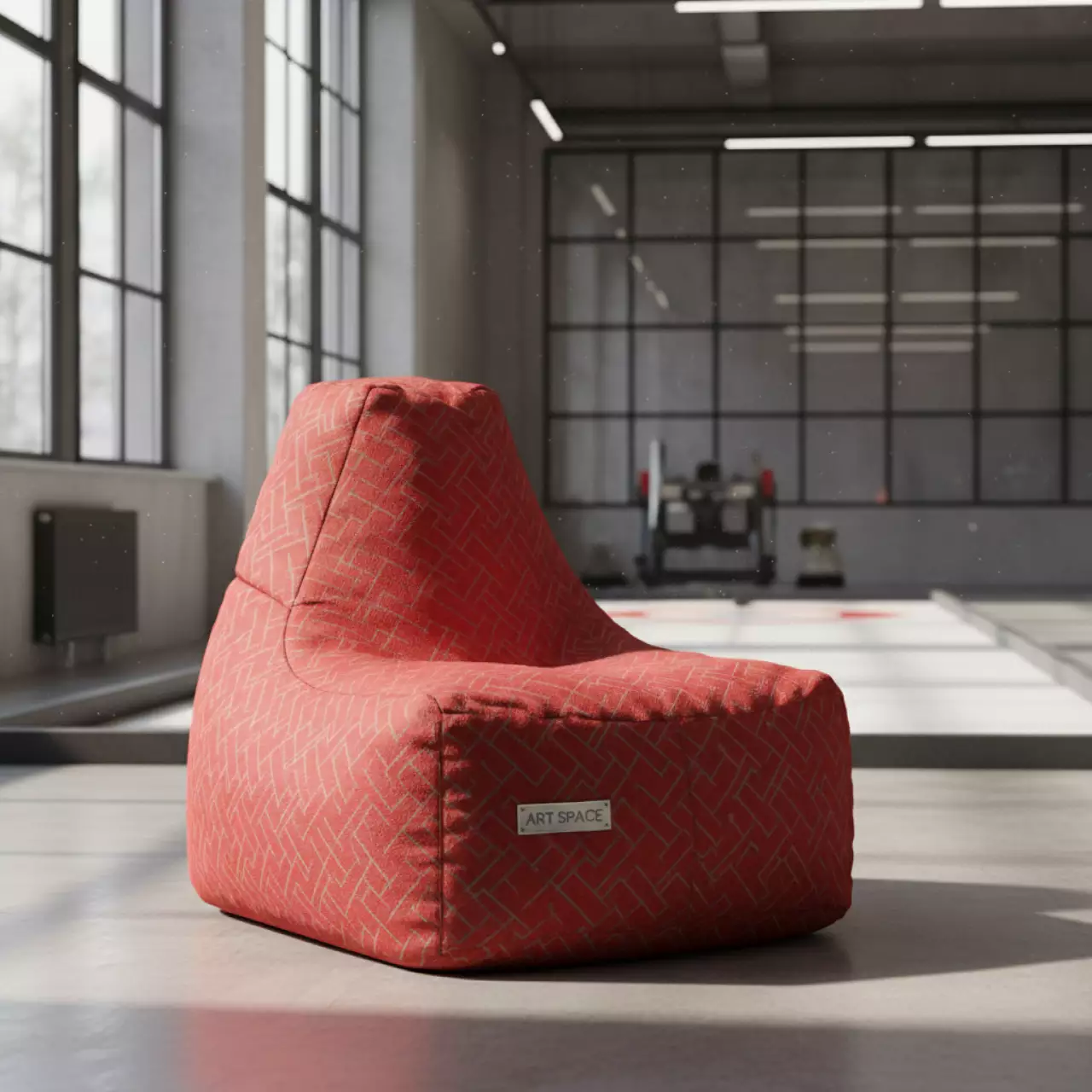 Аренда Пуф "Геометрия" бескаркасный красный в Керлинговом центре «Ледяной куб» — ART SPACE
