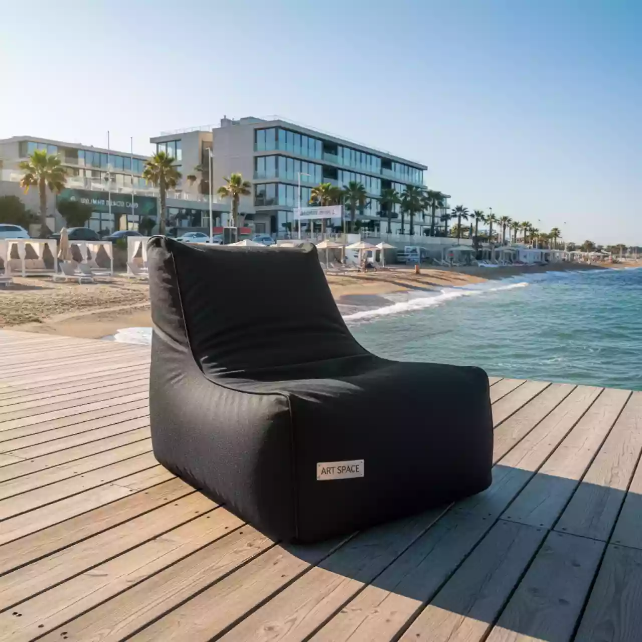 Аренда Пуф кресло мешок черный в пляжном клубе Del Mar — ART SPACE
