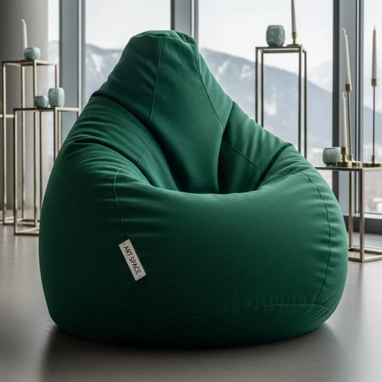 Аренда Пуф кресло мешок темно зеленый в Radisson Hotel Rosa Khutor — ART SPACE