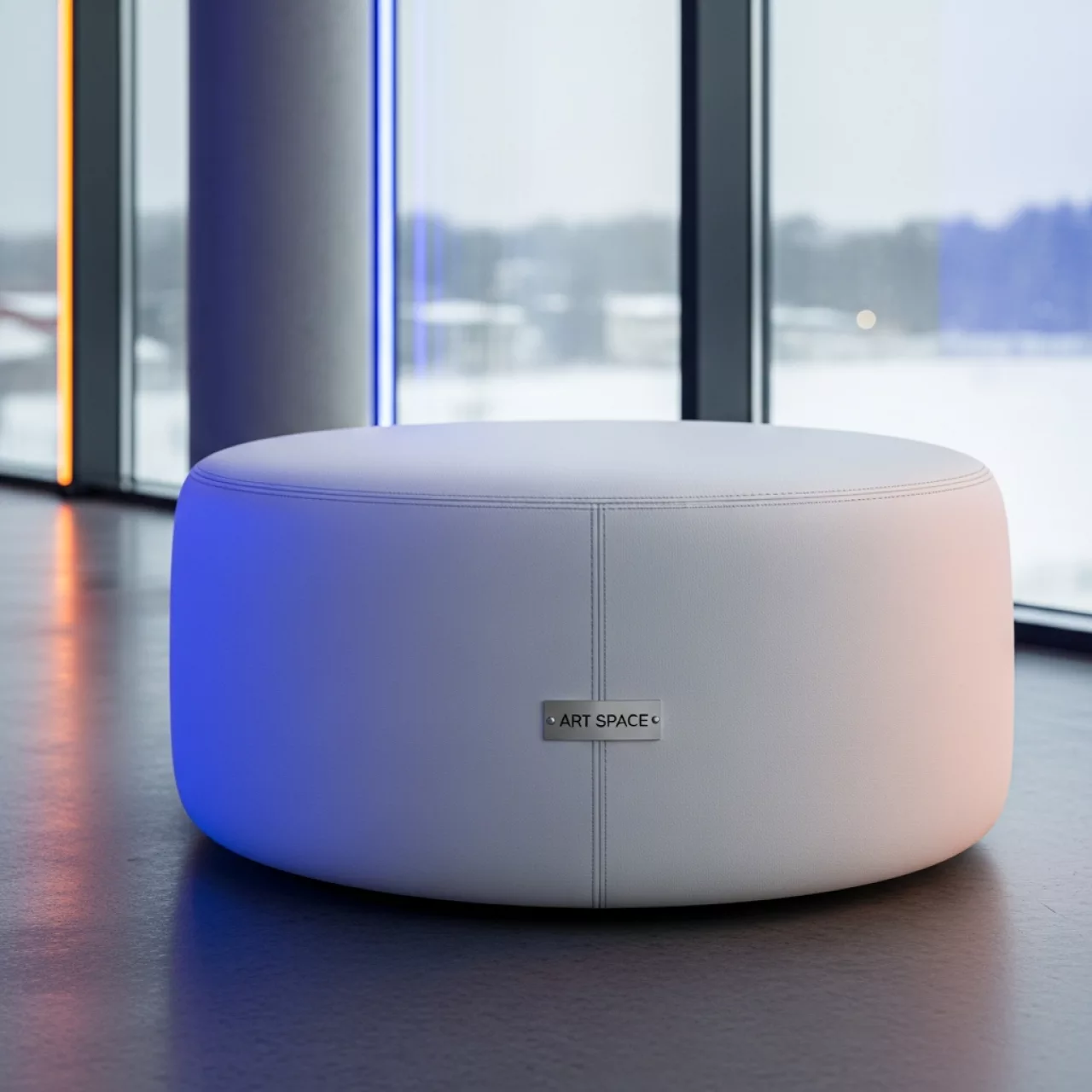 Аренда Пуф круглый белый Rentmebel в санатории «Октябрьский» — ART SPACE