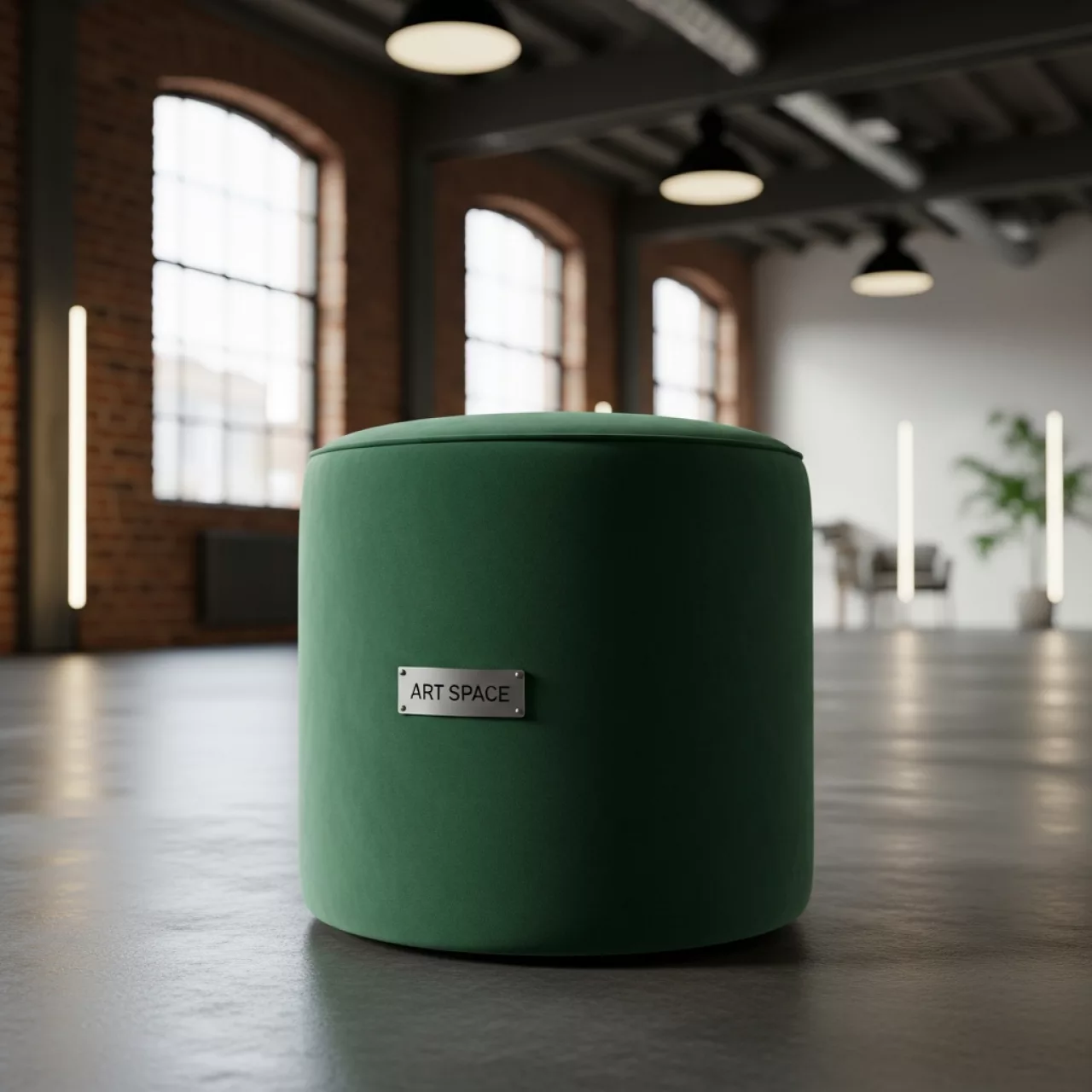 Аренда Пуф малый бархатный Норман эвкалиптовый 312 в лофте «Студия 21» — ART SPACE