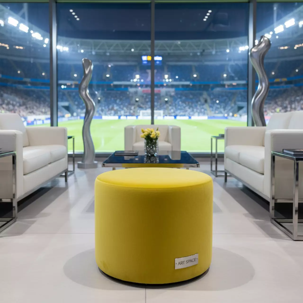 Аренда Пуф малый бархатный НОРМАН лимонный в VK Stadium Sirius — ART SPACE