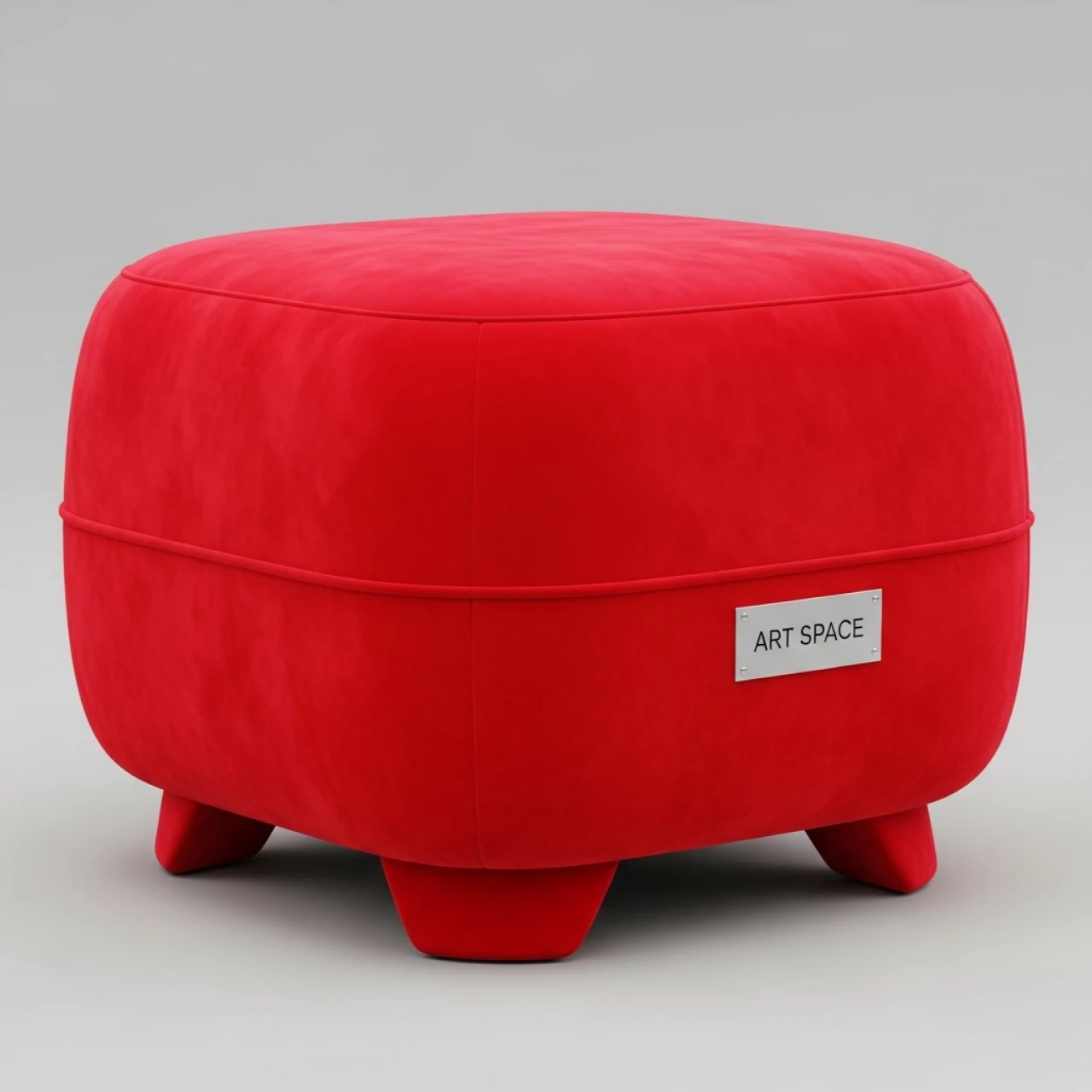 Аренда Пуф малый бархатный ярко красный Норман в отеле «Звездный» — ART SPACE