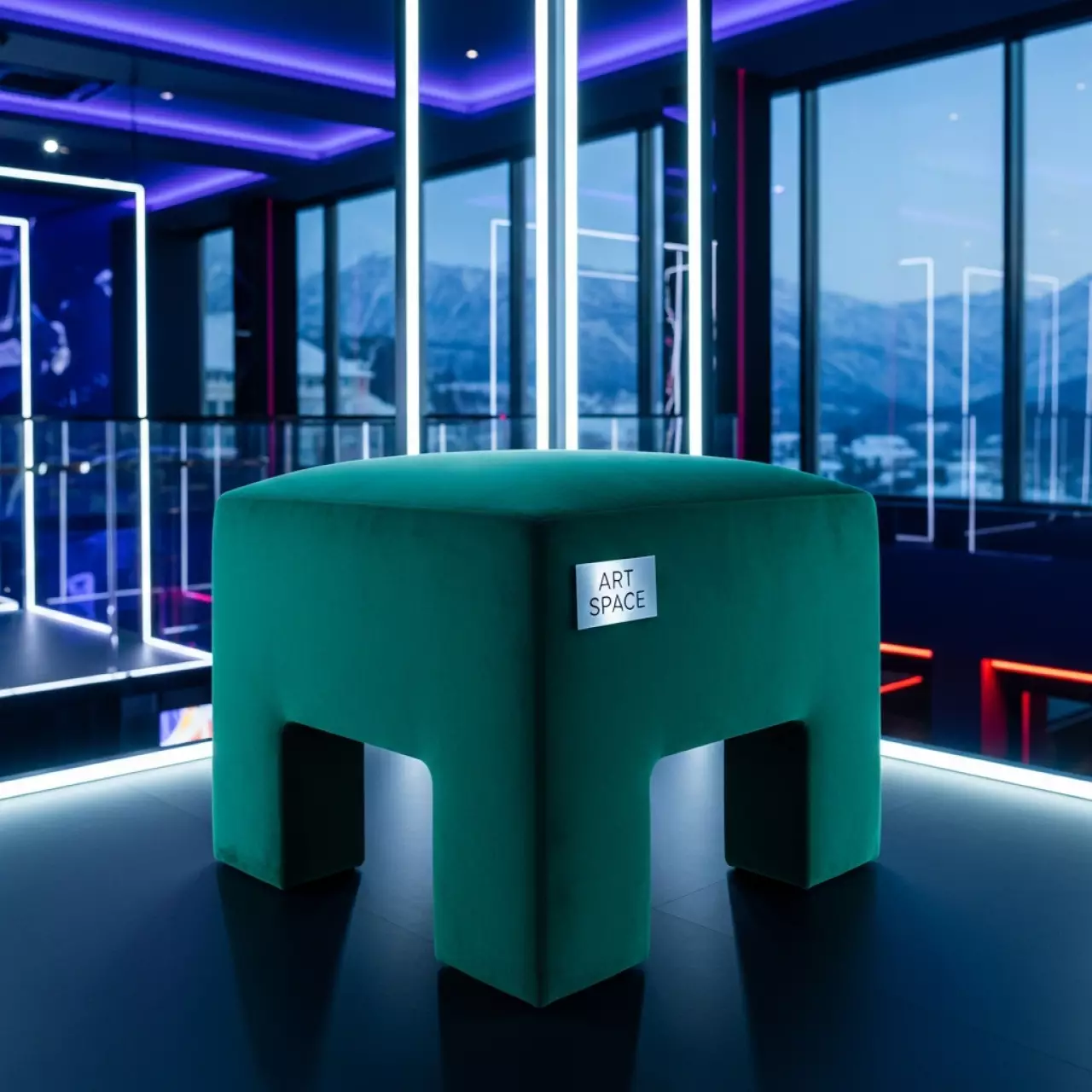 Аренда Пуф малый НОРМАН бархатный зеленый в казино «Сочи» — ART SPACE