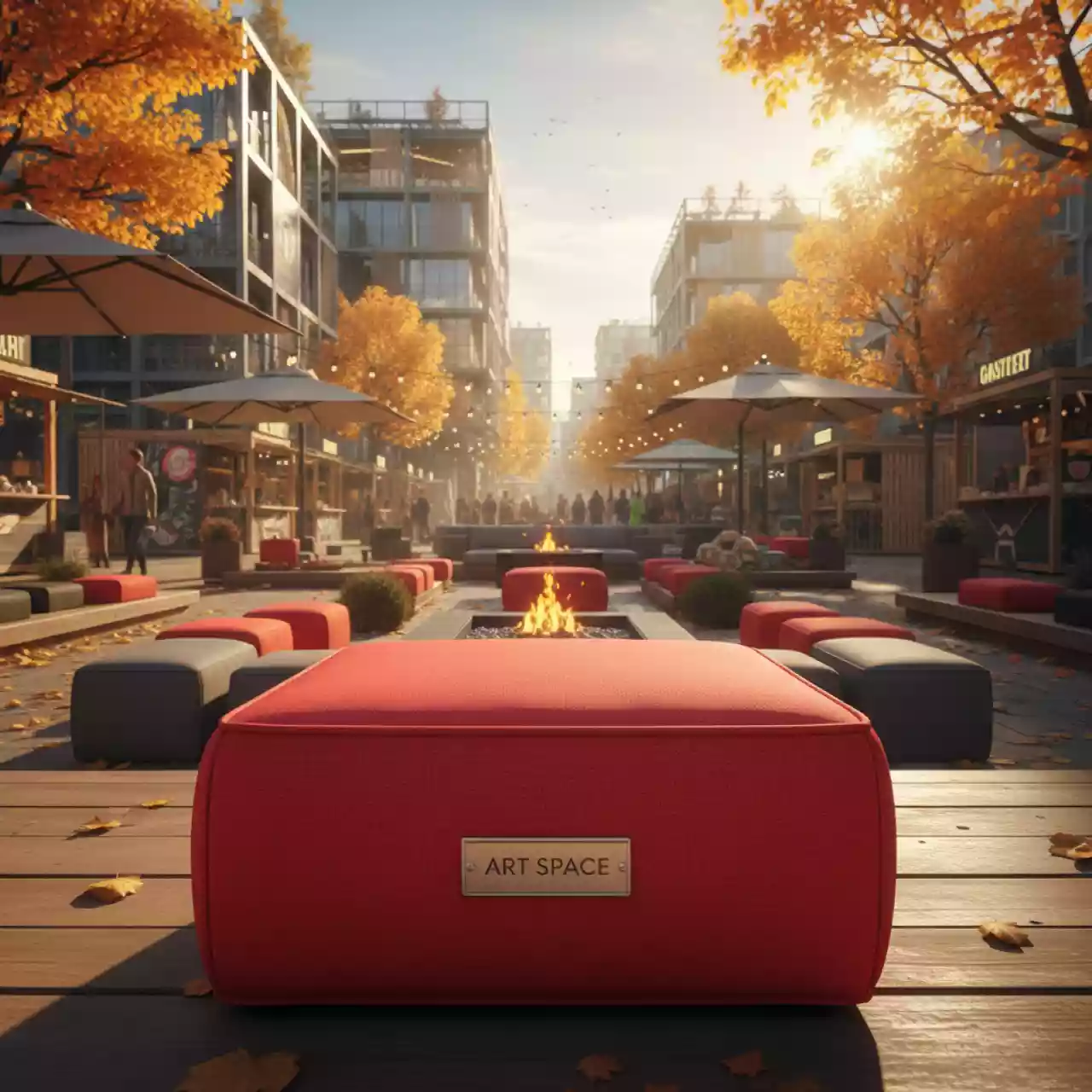 Аренда Пуф мини красный 45x45 см 04 306RD в санатории «Сочи» — ART SPACE