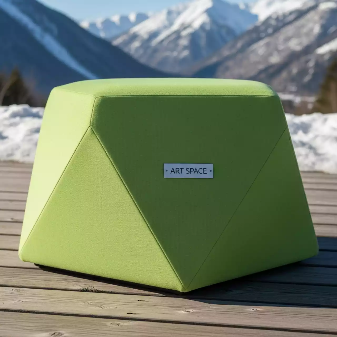 Аренда Пуф многоугольный светло зеленый в этно-парке «Моя Россия» — ART SPACE
