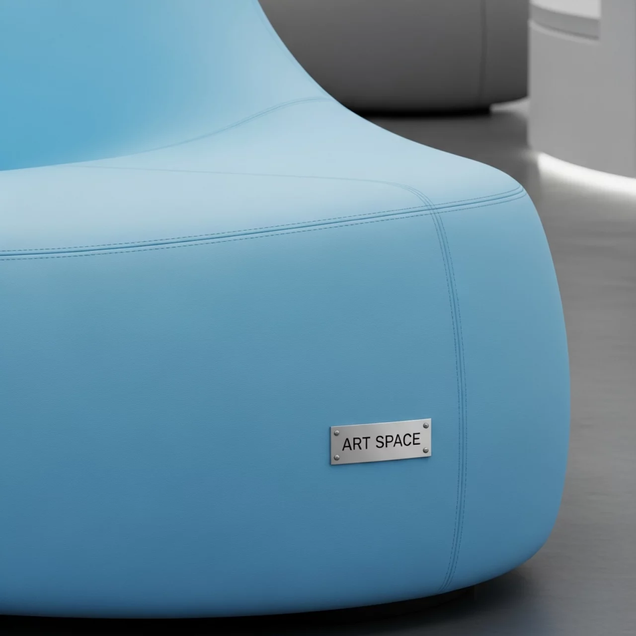 Аренда Пуф небесно голубой из экокожи в отеле «Богатырь» — ART SPACE
