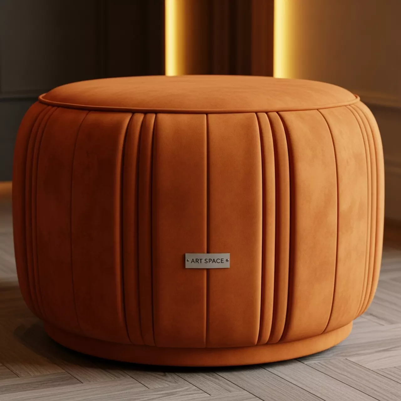 Аренда Пуф Норман большой тыквенный бархат в Boutique Hotel PORTUM 1905 — ART SPACE