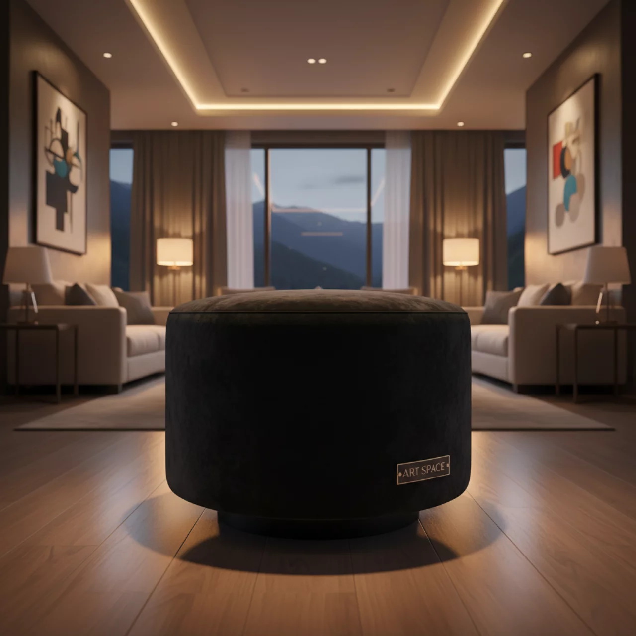 Аренда Пуф Норман малый бархатный черный в Rixos Krasnaya Polyana — ART SPACE