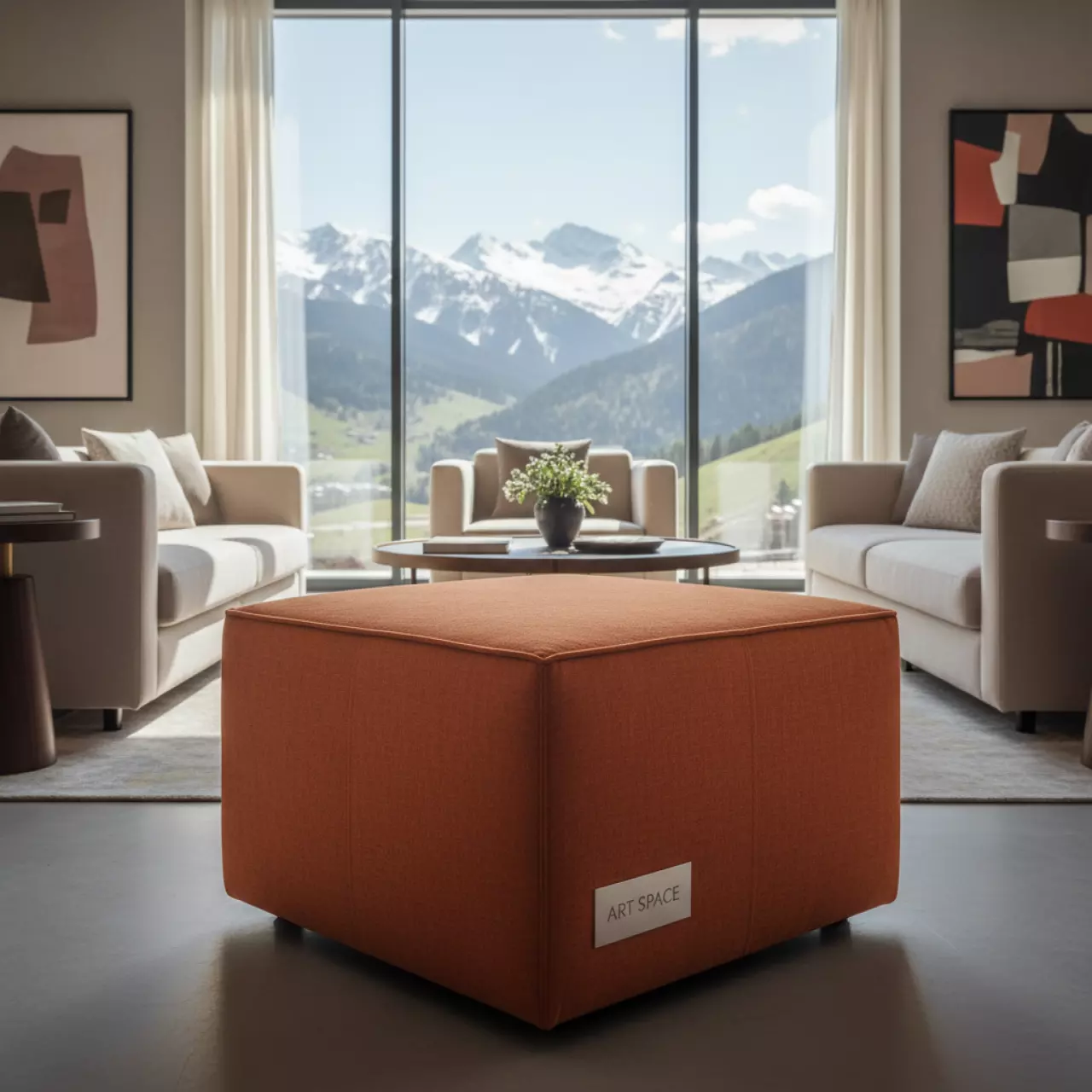 Аренда Пуф оранжевый квадратный Shape в Radisson Hotel Rosa Khutor — ART SPACE