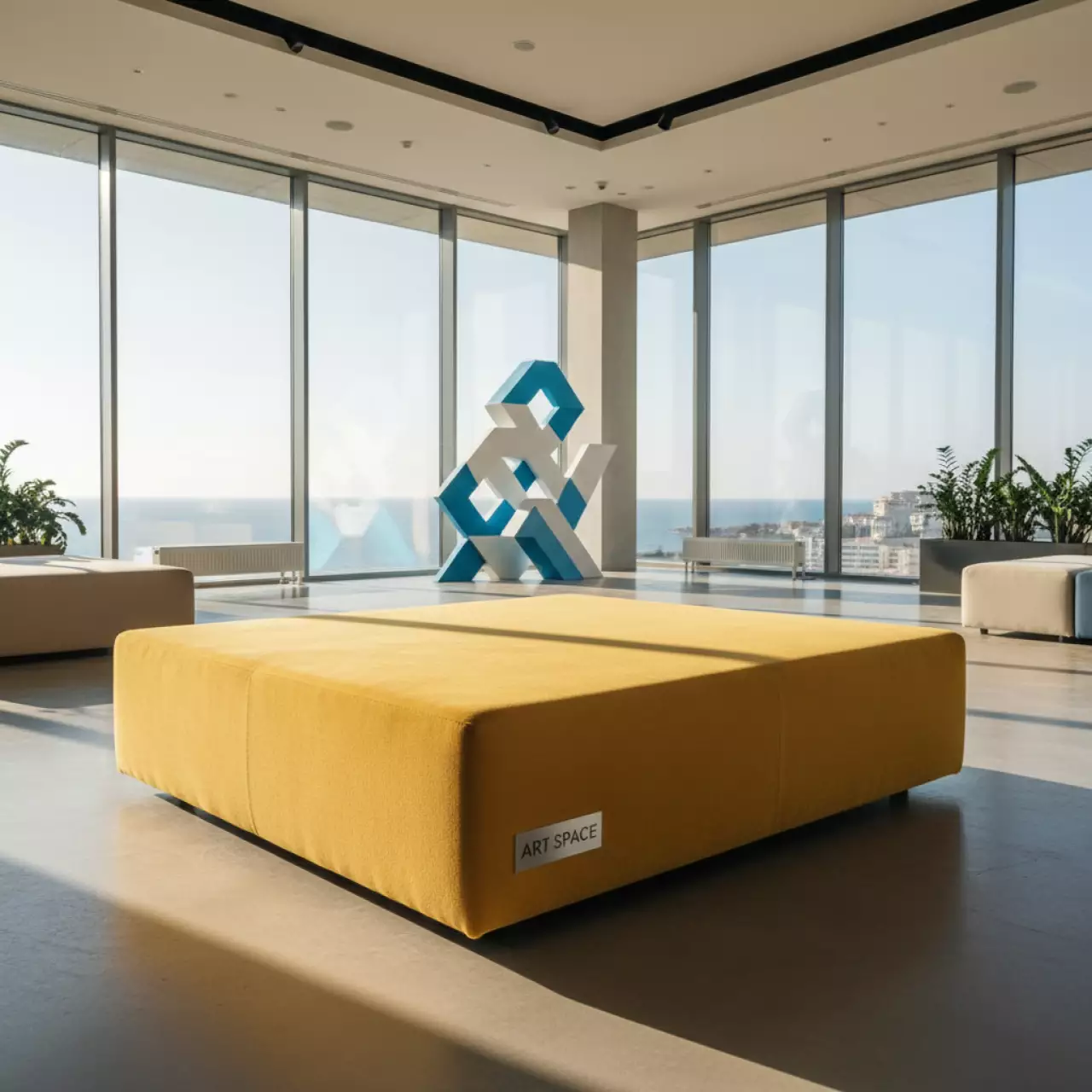 Аренда Пуф П желтый бархат в Imeretinskiy Hotel — ART SPACE