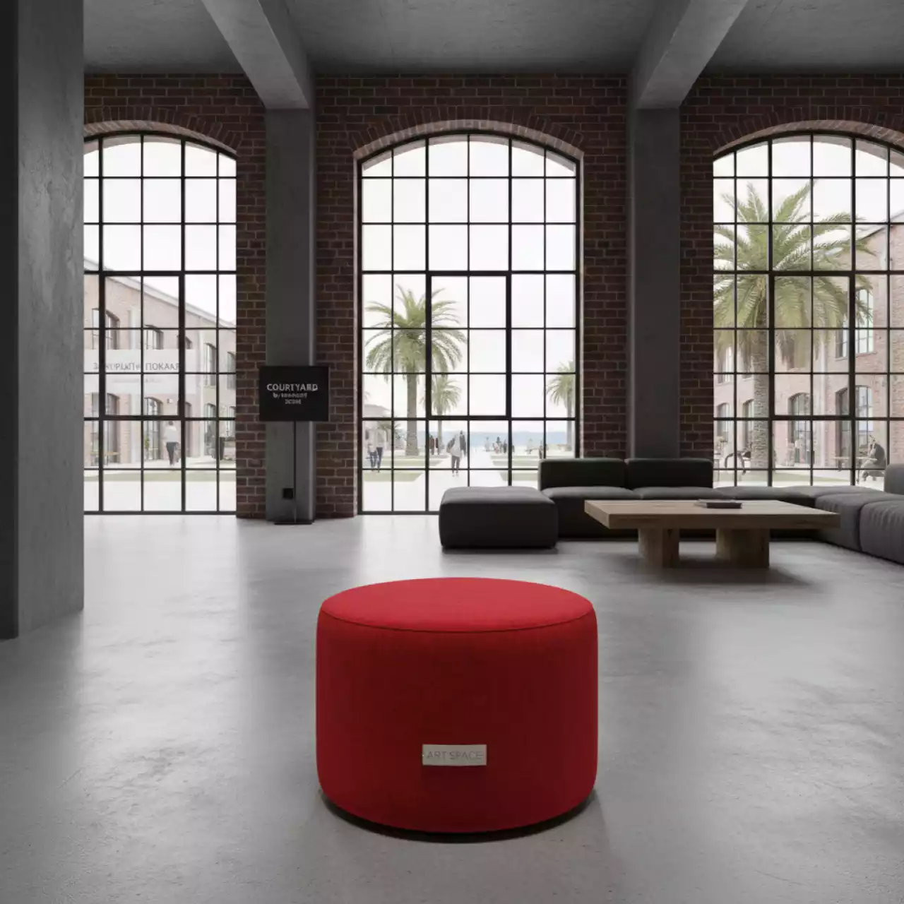 Аренда Пуф Пфальц красный 42х40 Rentmebel в Courtyard by Marriott Sochi — ART SPACE