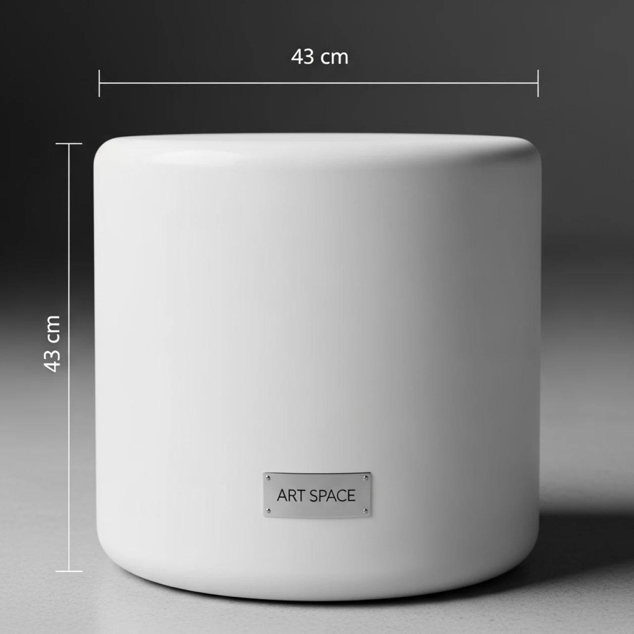 Аренда Пуф пластиковый белый d 40 см h 43 см в парке «Ривьера» — ART SPACE