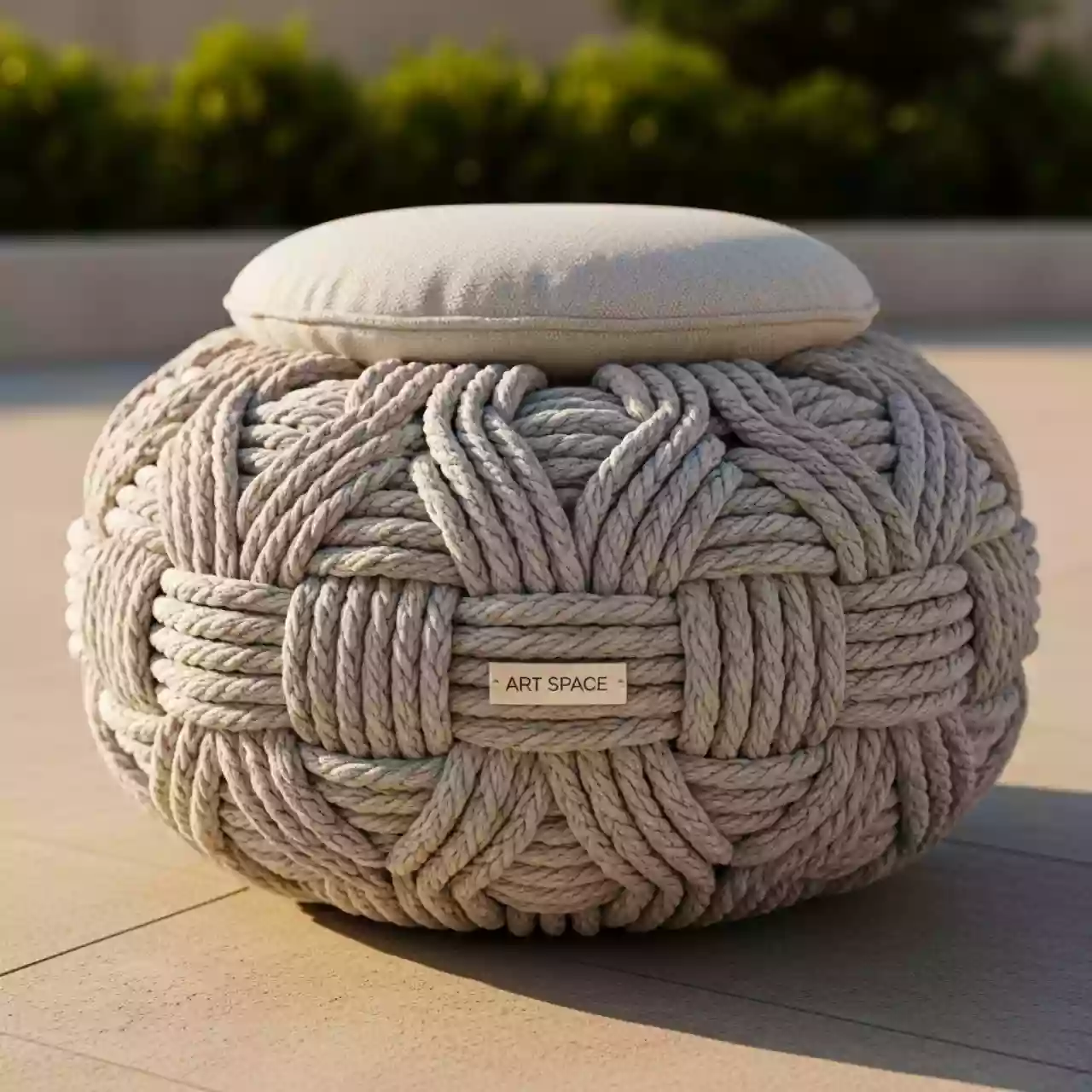 Аренда Пуф плетеный Knot с подушкой в Grand Karat Sochi — ART SPACE