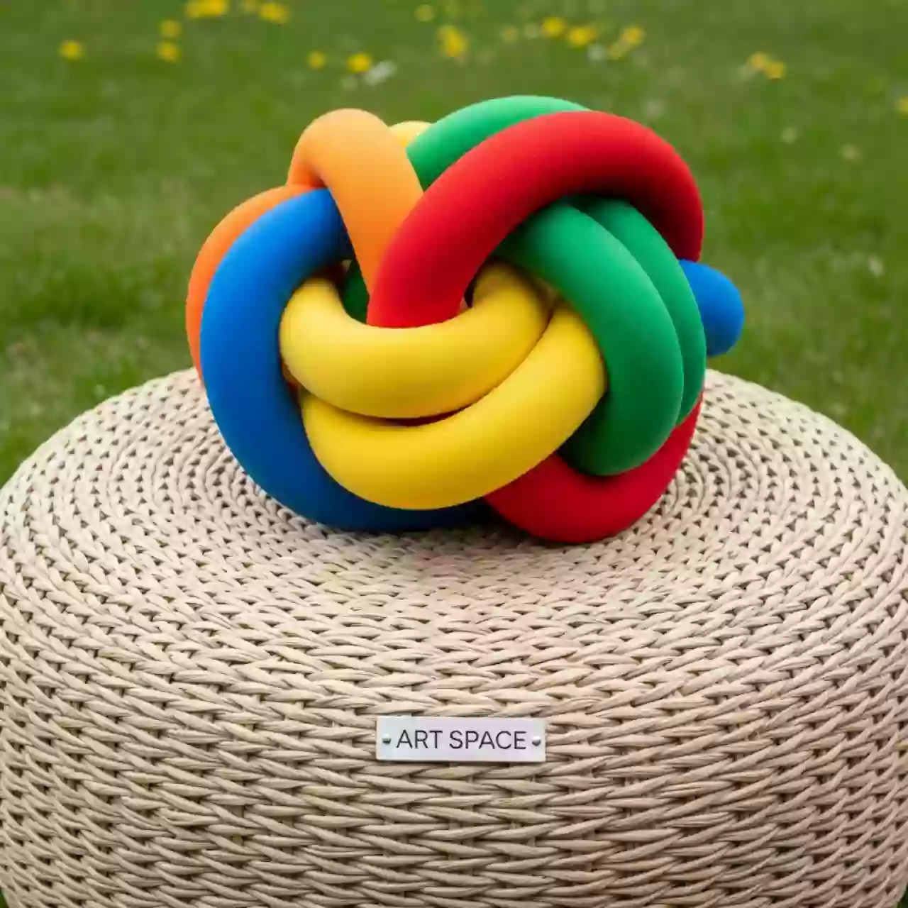 Аренда Пуф плетеный с подушкой Knot в усадьбе Голицына — ART SPACE