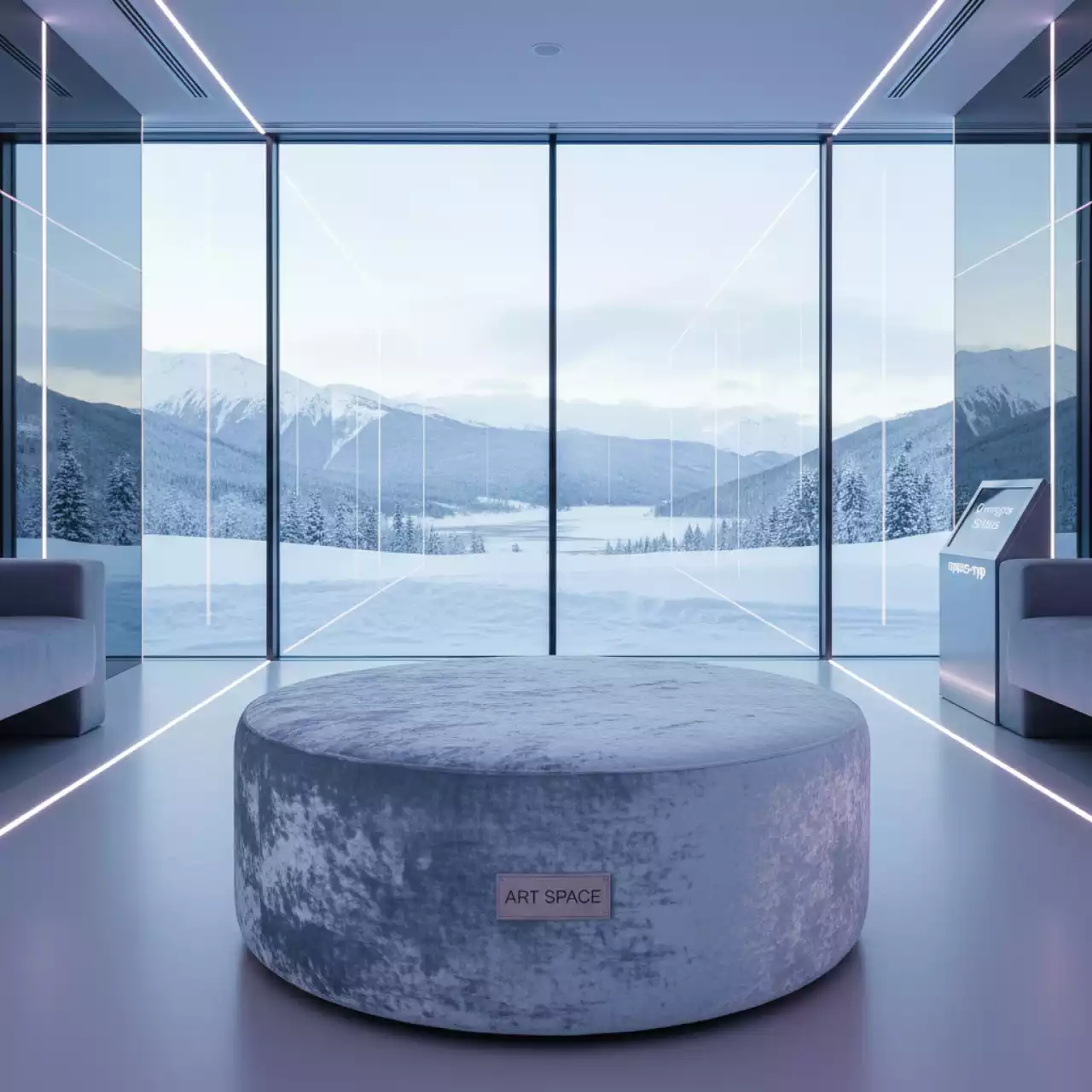 Аренда Пуф Privato silver blue в Omega Sirius — ART SPACE