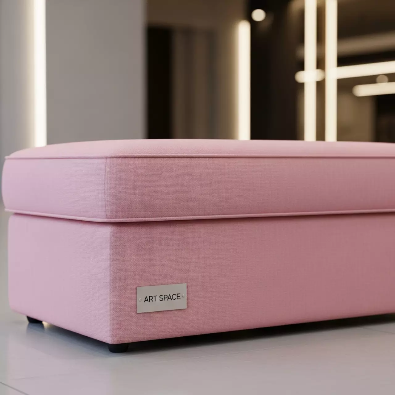 Аренда Пуф прямоугольный пудрово розовый в Skypark Sochi — ART SPACE