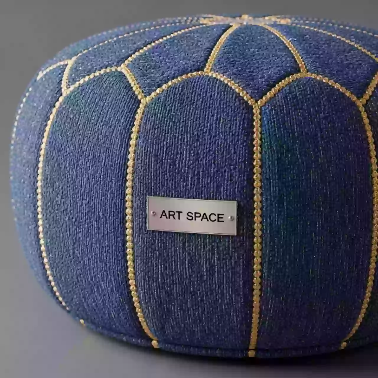 Аренда Пуф Rice синий золотой в казино «Сочи» — ART SPACE