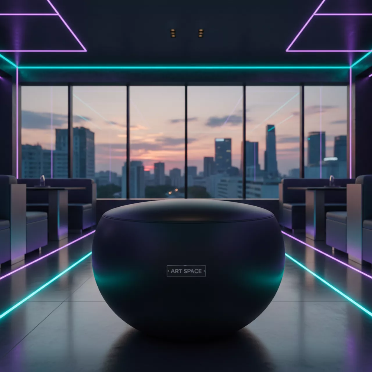 Аренда Пуф Sfeer черный в ресторане «Магадан» — ART SPACE