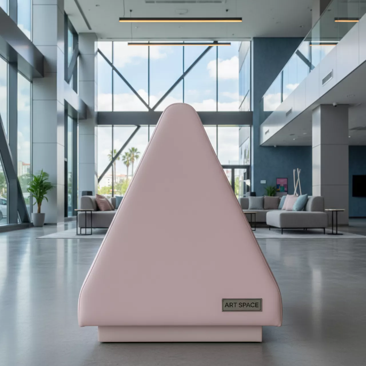 Аренда Пуф Shape треугольный бледно розовый в Cosmos Sochi Hotel — ART SPACE