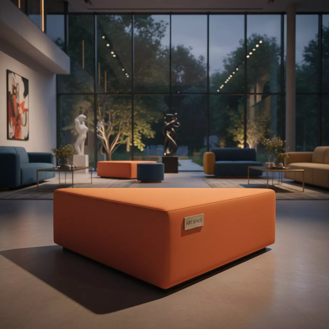 Аренда Пуф Shape треугольный оранжевый в Университете «Сириус» — ART SPACE