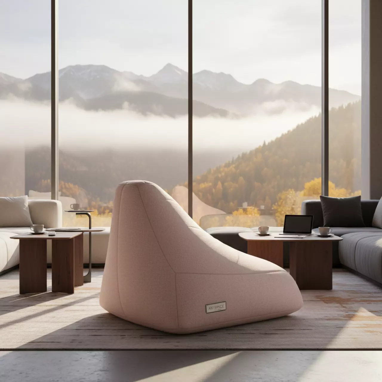 Аренда Пуф Shape треугольный розовый на курорте «Газпром» (Альпика) — ART SPACE