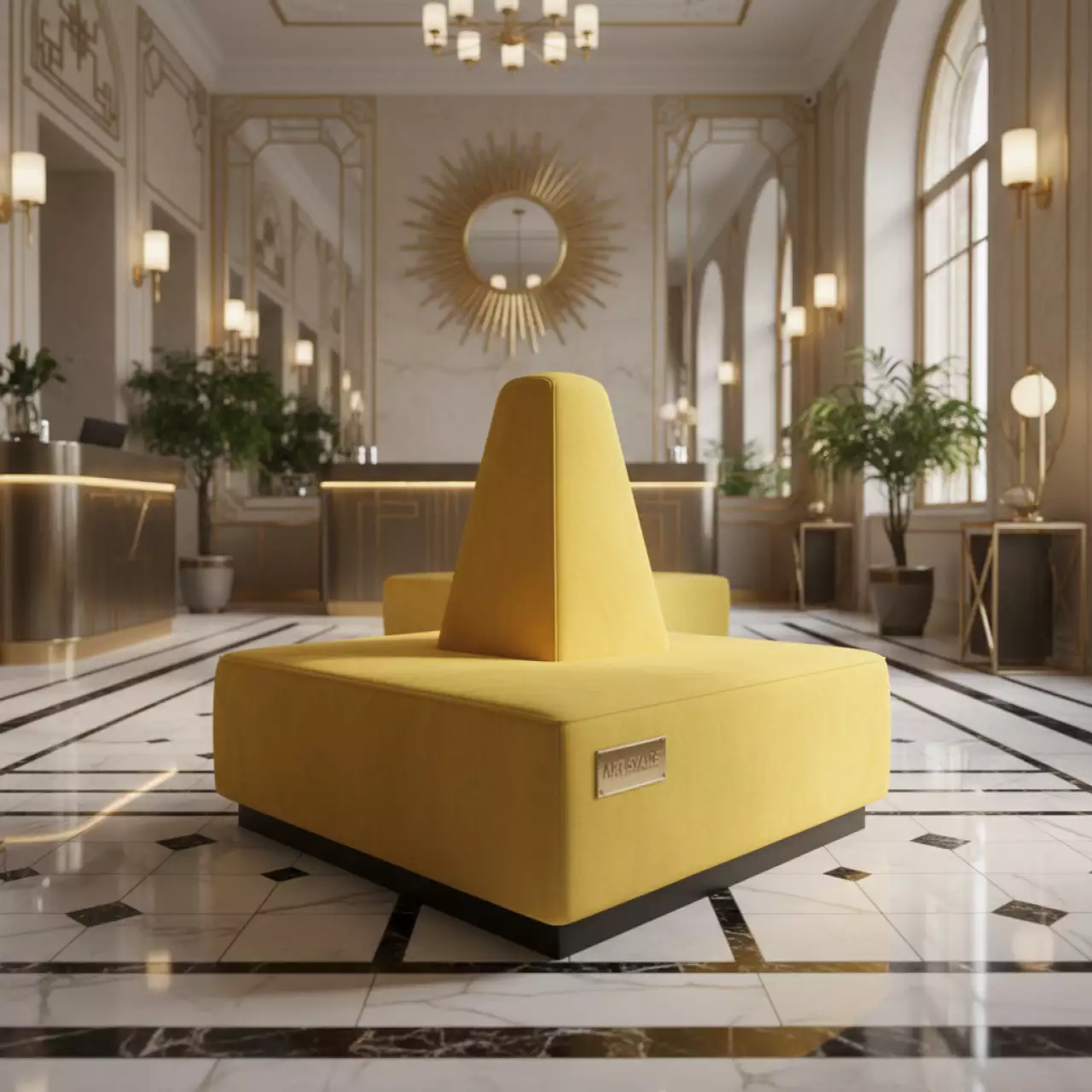 Аренда Пуф Shape треугольный желтый в санатории «Октябрьский» — ART SPACE