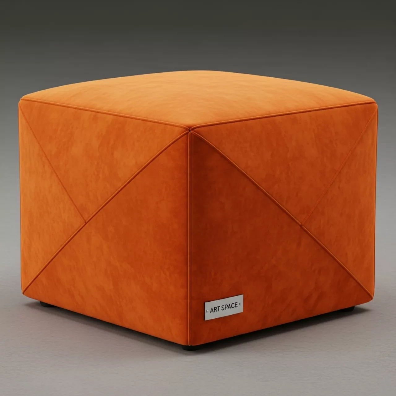 Аренда Пуф средний НОРМАН бархатный тыквенный в комплексе Sea Galaxy — ART SPACE