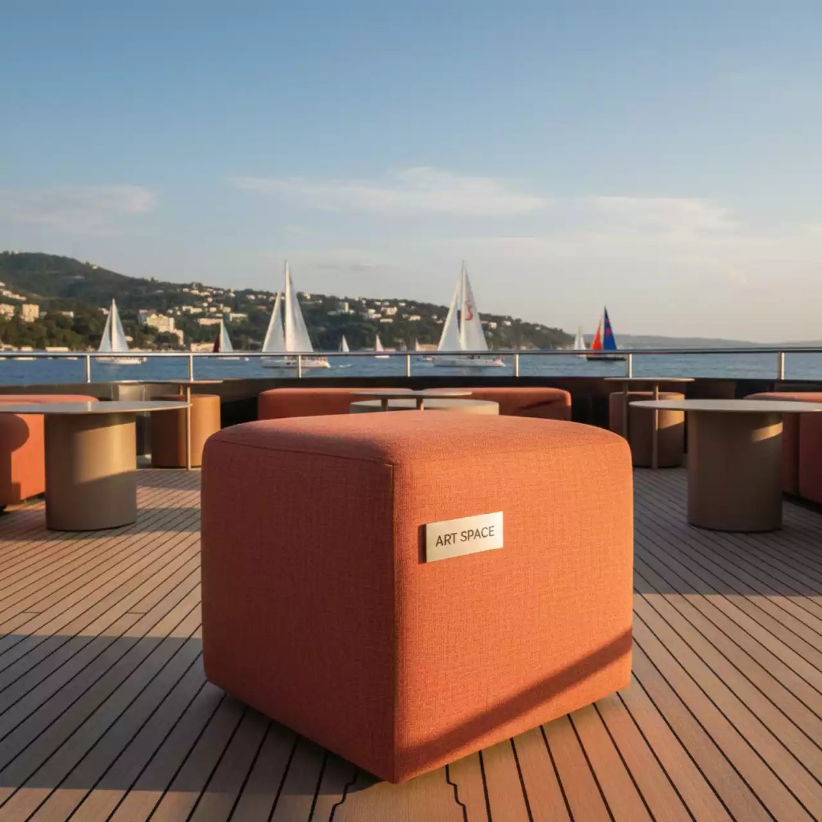 Аренда Пуф terracotta cube Shape на парусной регате (Сочи) — ART SPACE