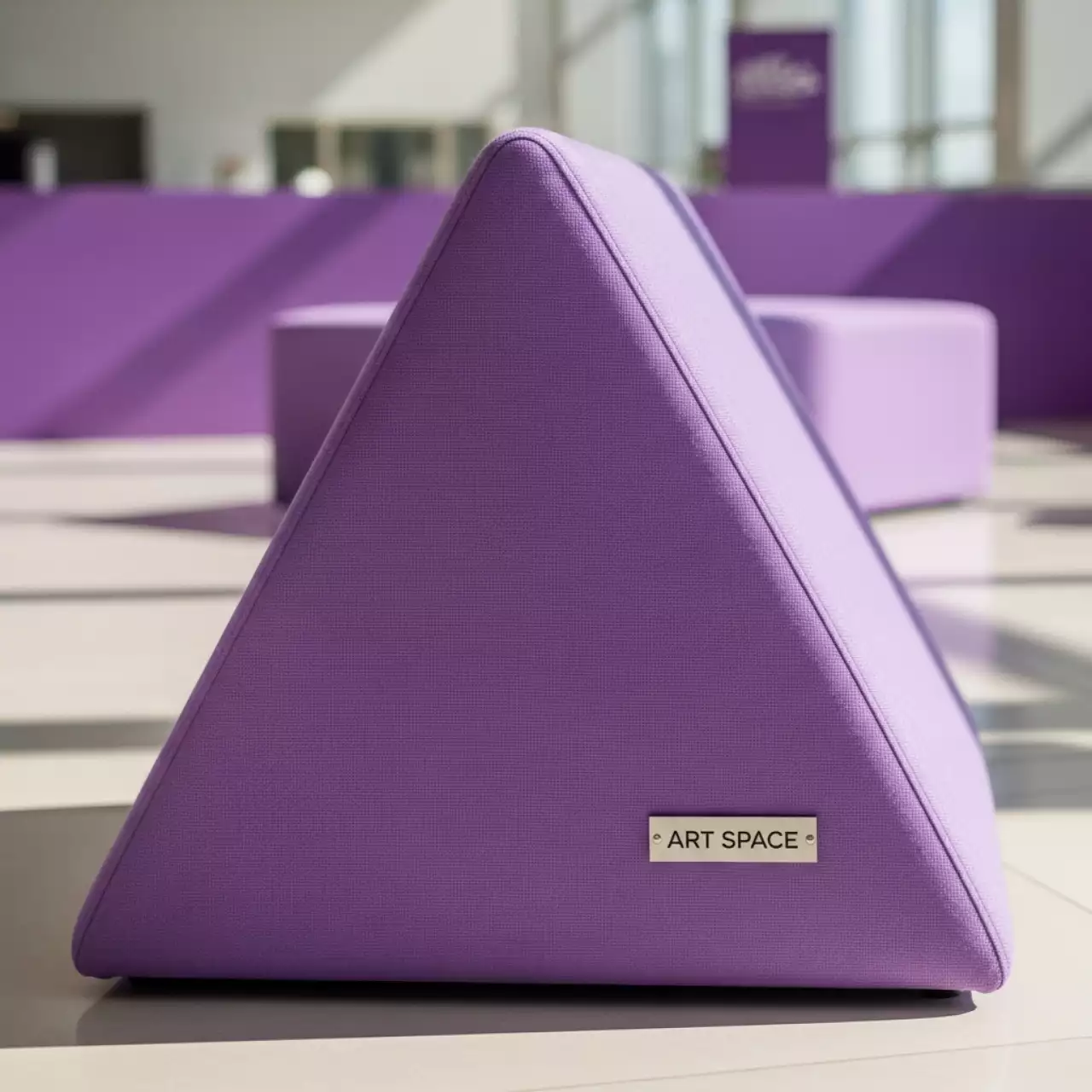 Аренда Пуф треугольный сиреневый в Omega Sirius — ART SPACE