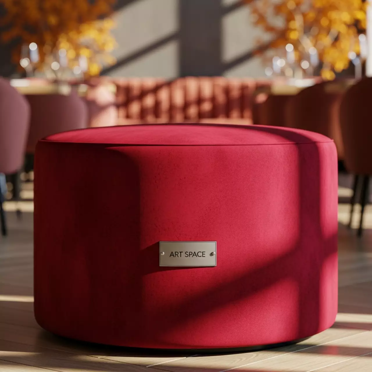 Аренда Пуфик красный в ресторане «Магадан» — ART SPACE