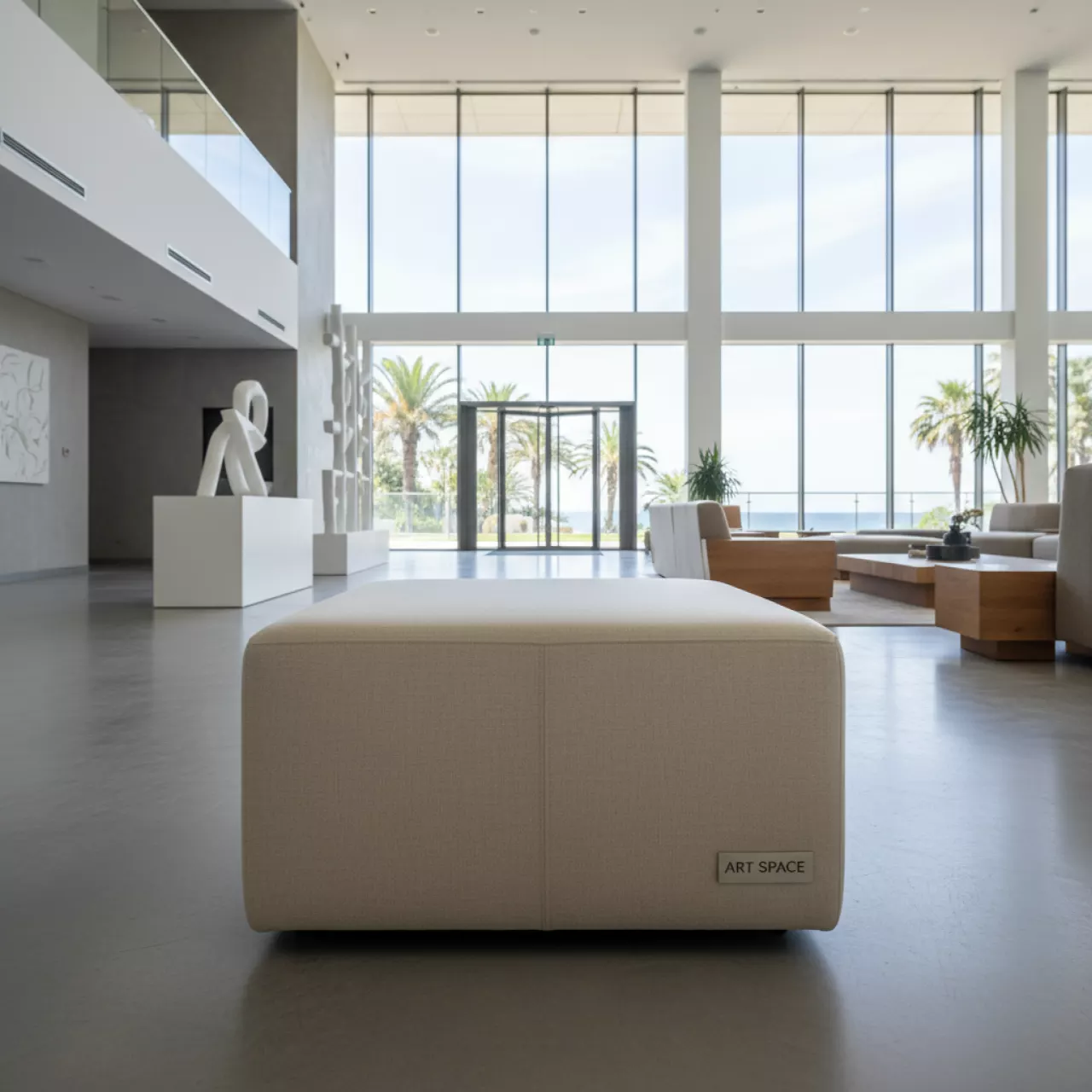 Аренда Пуфик куб бежевый SHAPE в санатории «Черноморье» — ART SPACE