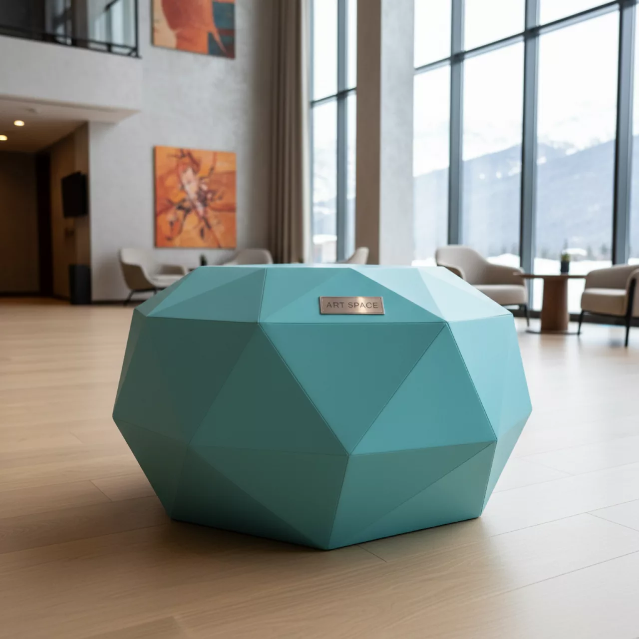 Аренда Пуфик Shape aquamarine polygonal в Поляна 1389 Отель и Спа — ART SPACE