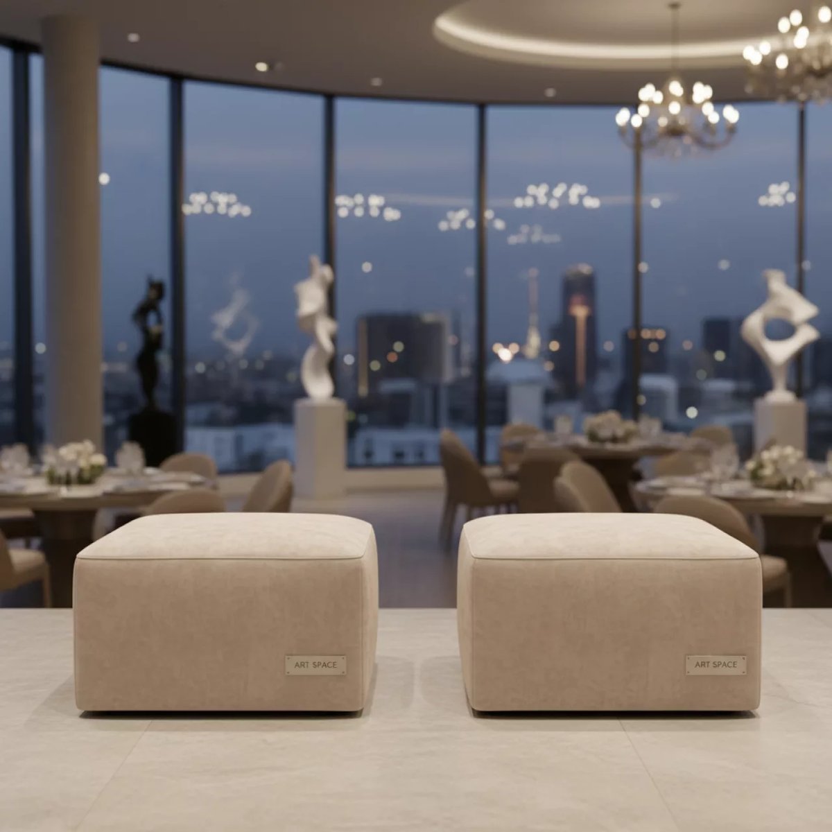 Аренда Пуфик SHAPE шампань в Panorama by Mercure — ART SPACE