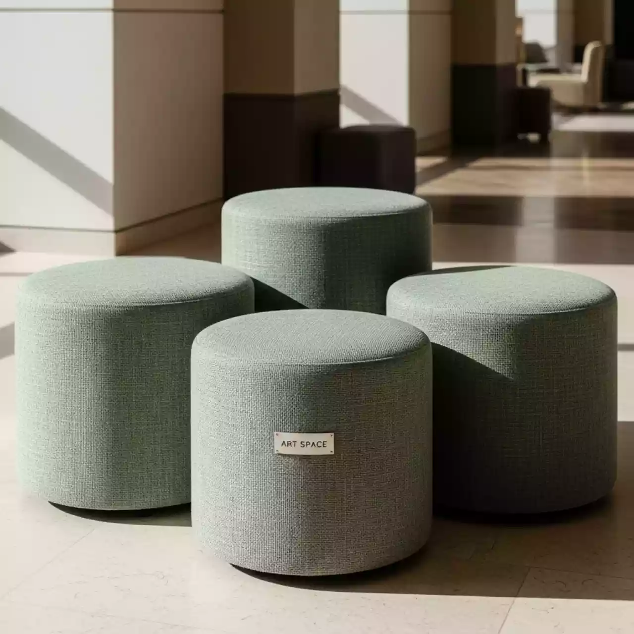 Аренда Пуфы НОРМАН эвкалиптовые набор из 3 в отеле Hyatt Regency Sochi — ART SPACE