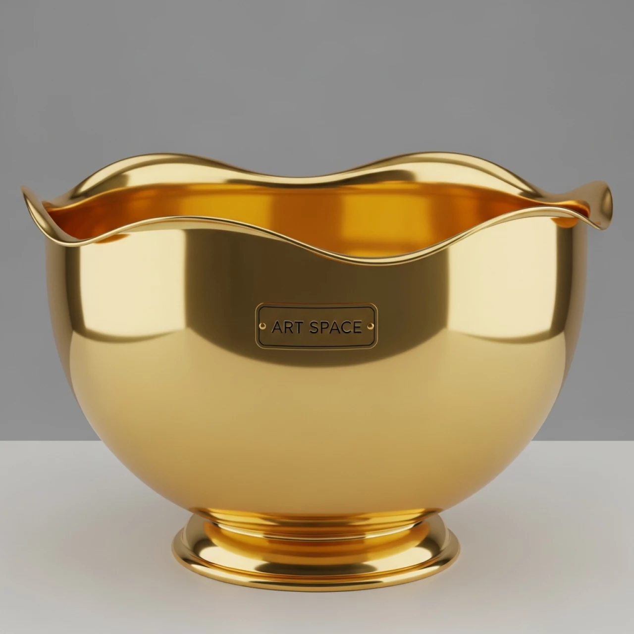 Аренда Пунш болл золотой с волнистым краем D 355 мм H 220 мм V 10 л на пляже «Маяк» — ART SPACE