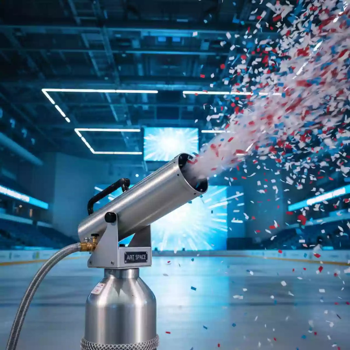 Аренда Пушка конфетти CO2 в ледовом дворце «Роза Хутор» — ART SPACE